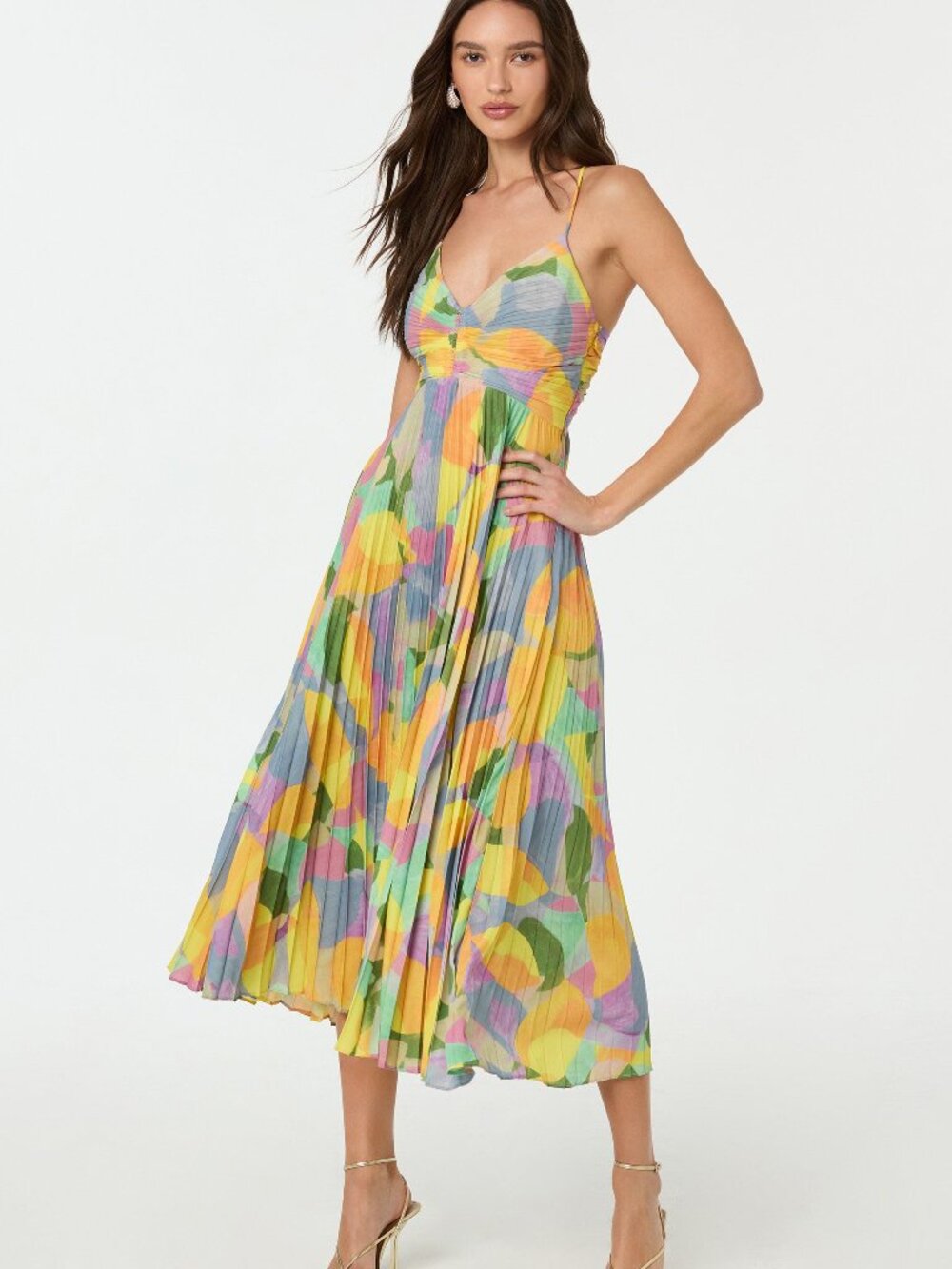 Blythe Pleated Cutout Dress / size S